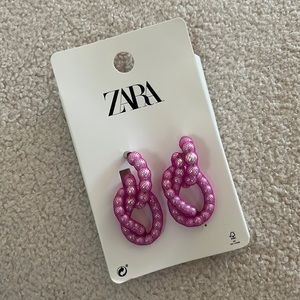 NEW ZARA PEARL MESH EARRINGS